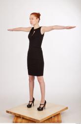 Whole Body Woman T poses Formal Dress Slim Studio photo references